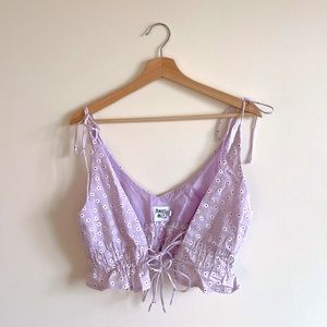 Princess Polly floral tie crop top. Size 2